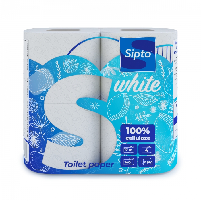 Бумага туалетная "Sipto Standart White" (4 рул., двухслойная)