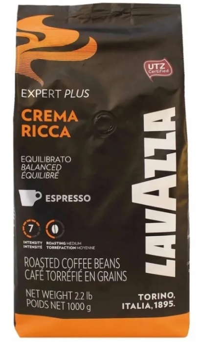Кофе Lavazza Crema Ricca, в зернах, 1000 г