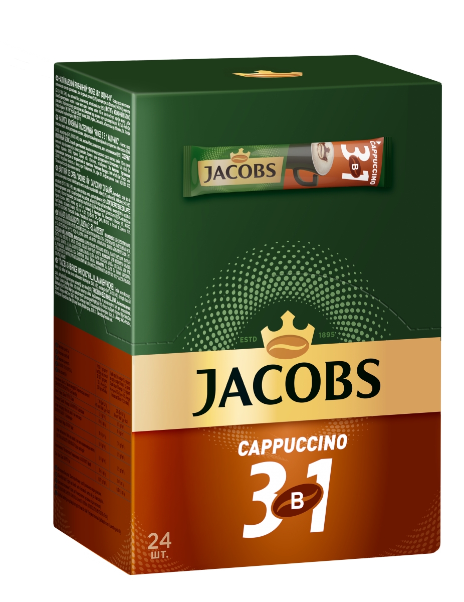 Кофе Jacobs Cappuccino 3 в 1 (24 х 11г) - Кофе порционный - Доставка  питьевой воды в офис, на дом. Доставка воды в Минск и регионы. Кулер для  воды, помпа для воды.