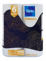 Бумага туалетная "Sipto Premium" (6 рул., трехслойная)